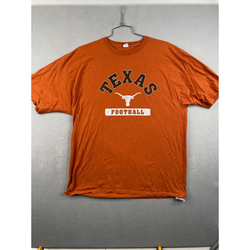 Hanes Texas Longhorns Football T-Shirt Mens 2XL Burnt Orange Graphic Tee